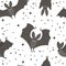 Seamless pattern with cute vector bats. Digital paper with Halloween characters. Funny autumn all saints eve background with