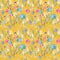 Seamless pattern with cute watercolor animals Australia koala kangaroo eucalyptus and flowers