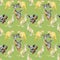 Seamless pattern with cute watercolor animals Australia koala kangaroo eucalyptus and flowers