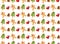 Seamless pattern of cute watercolor gingerbread sweet. Christmas gingerbread. Ginger man, Christmas tree, boot, bell. Christmas