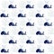 Seamless pattern with cute whales