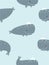 Seamless pattern with cute whales