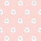 Seamless pattern cute white bear in pink background