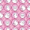 Seamless pattern with cute white cats
