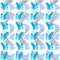 Seamless pattern with cute winged unicorns on silver and white zigzag background