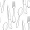 Seamless pattern cutlery spoon fork knife. vector illustration