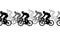 Seamless pattern. Cyclists silhouettes, competition.