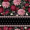 Seamless pattern with dahlia, peonies, wild flowers and geometrical elements. Vector.