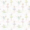 Seamless pattern with dancing ballerinas on a floral background. Vector