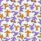 Seamless pattern with dancing figures