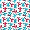 Seamless pattern with dancing figures
