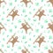 Seamless pattern of dancing sloths and leaves. Hand-drawn illustration of sloth for children, tropical summer, textile, texture,