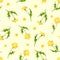 Seamless pattern with dandelion flowers. Vector illustration.