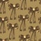 A seamless pattern with a dark bows decorated by jewel, painted in colored pencils in sepia color on a sepia background