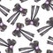 A seamless pattern with a dark bows decorated by jewel, painted in colored pencils on a white background