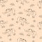 Seamless pattern of decorated elephant, lotus and flower patterns. The concept of Indian culture. Cute cartoon background