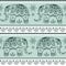 Seamless pattern with decorated elephants.