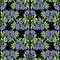 Seamless pattern of decorative blueberries