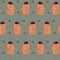 seamless pattern with decorative cupcakes in vintage colors