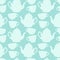 Seamless pattern with decorative cups and teapots