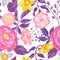 Seamless pattern with decorative delicate flowers.