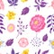 Seamless pattern with decorative delicate flowers.