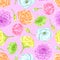 Seamless pattern with decorative delicate flowers. Easy to use for backdrop, textile, wrapping paper, wallpaper