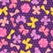 Seamless pattern with decorative delicate satin gift bows and ribbons