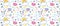 Seamless pattern with decorative elements rainbow, donut, ice cream, clouds, cupcake