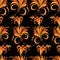 Seamless pattern of decorative fabulous flowers