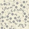 Seamless pattern with decorative grey flowers and leaves on ivory background