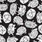 Seamless pattern with decorative hedgehogs. Cute kids background.