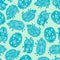 Seamless pattern with decorative hedgehogs. Cute kids background.