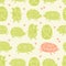 Seamless pattern with decorative hedgehogs. Cute kids background.