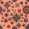 Seamless pattern with decorative mandalas. Vintage mandala elements.