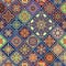 Seamless pattern with decorative mandalas. Vintage mandala elements. Colorful patchwork.