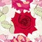 Seamless pattern with decorative roses flowers