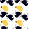 Seamless pattern with deep sea angler fish.