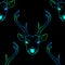 Seamless pattern with deer heads