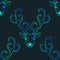 Seamless pattern with deer heads