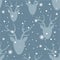 Seamless pattern, deers and snow