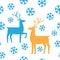 Seamless pattern, deers and snow. Happy New Year