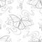 Seamless Pattern with Delicate Dreamy Butterfly