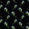 Seamless pattern of delicate yellow and blue flowers