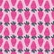 Seamless pattern of delicious chocolate covered strawberries on a pink background.