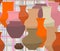 Seamless pattern that depicts a variety of ceramic vases