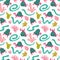 Seamless pattern of desert plants, turtles and boas. Vector stylish design for fabric.