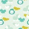 Seamless pattern design, with baby lambs