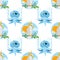 Seamless pattern for design surface Parrot Cockatoo white large