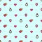 Seamless pattern with design of vector icons on the theme of